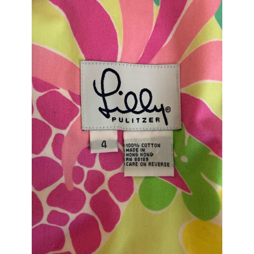 Lilly Pulitzer reversible wrap skirt vintage size 4 Diamond Head Hula Monkeys - Picture 5 of 5